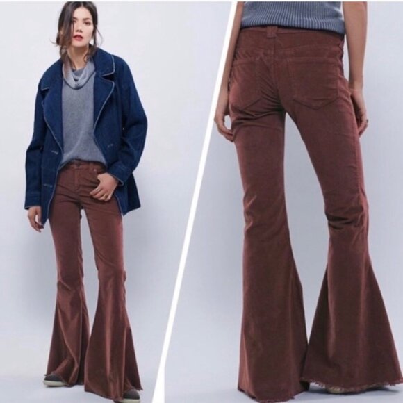 Free People Super Flare Corduroy Jeans, 25 - Picture 3 of 6
